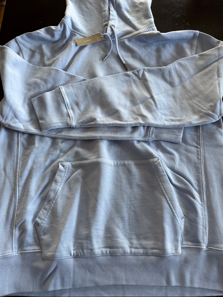 J. Crew Men’s/Unisex 100 Percent Cotton Hoodie Light Blue
